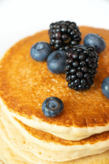 stack of pancakes with blueberries