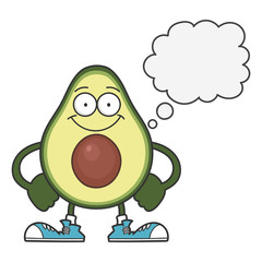 happy smiling avocado fruit cartoon character