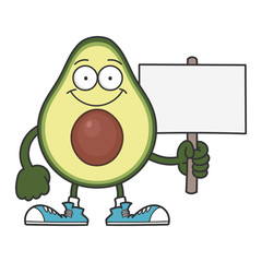 happy smiling avocado fruit cartoon character