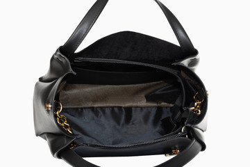 Black casual open tote bag for project decoration