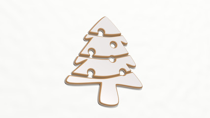 TREE 3D drawing icon - 3D illustration for background and christmas