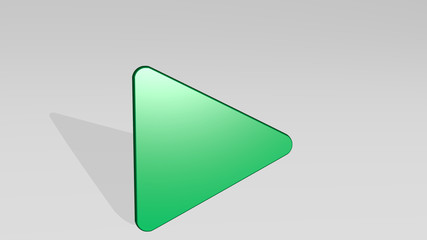 controls play 3D icon casting shadow - 3D illustration for background and business