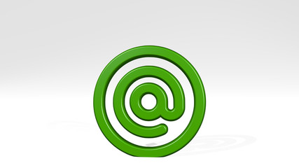 read email at 3D icon casting shadow - 3D illustration for book and education