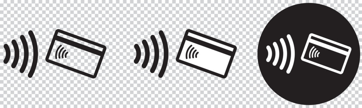 SYMBOLE PAIEMENT SANS CONTACT NOIR ET BLANC