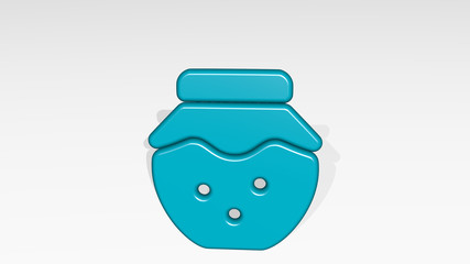 CANDY JAR 3D icon casting shadow - 3D illustration for background and chocolate