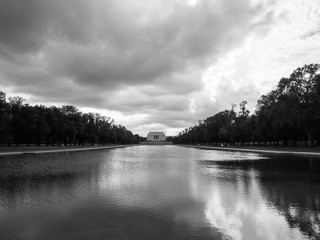 Landscape of reflecting pool. 