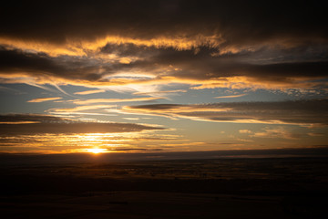 Sunset over the fields near Rottenburg am Neckar / Germany