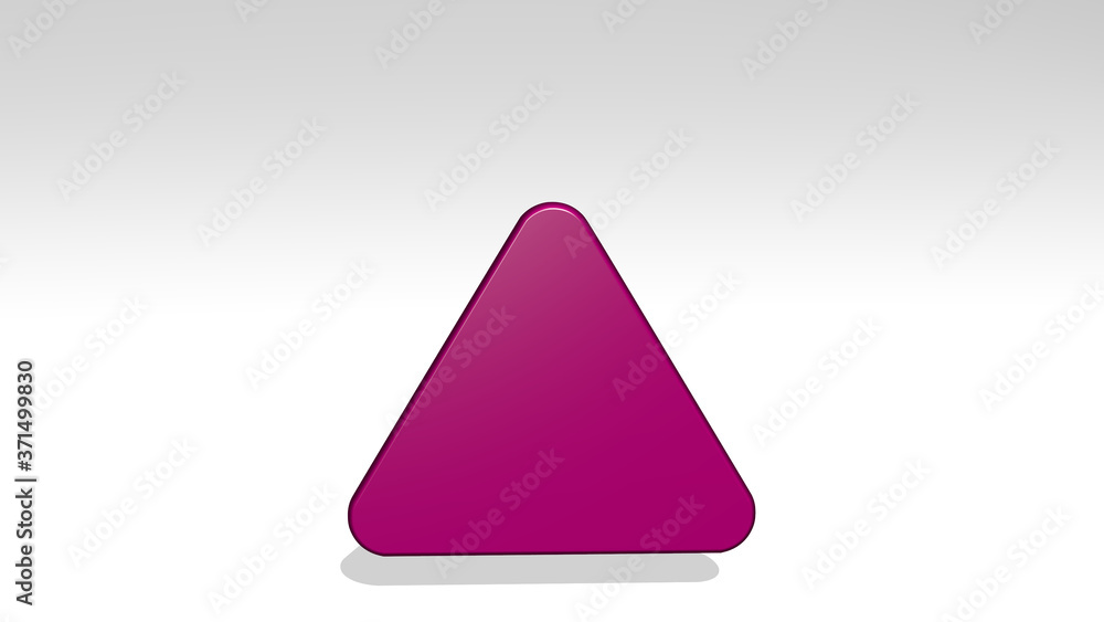 Poster arrow button up 3d icon casting shadow - 3d illustration for background and design