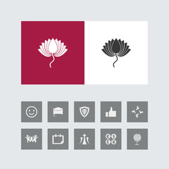 Creative Lotus Icon with Bonus Icons.