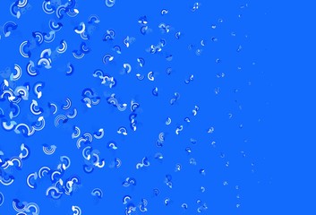 Light BLUE vector backdrop with rainbows, clouds.