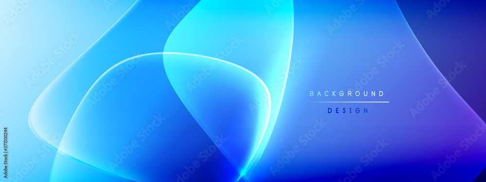 Poster Vector abstract background - liquid bubble shapes on fluid gradient with shadows and light effects. Shiny design template for text