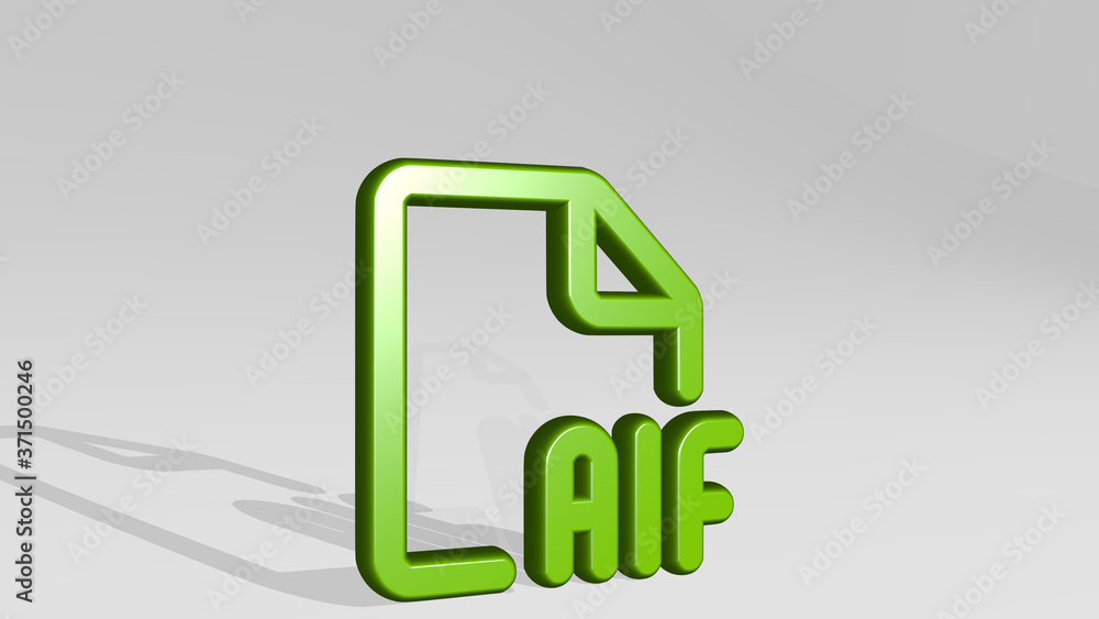 Poster audio file aif 3d icon casting shadow - 3d illustration for background and music