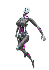 cyborg girl comic pose one