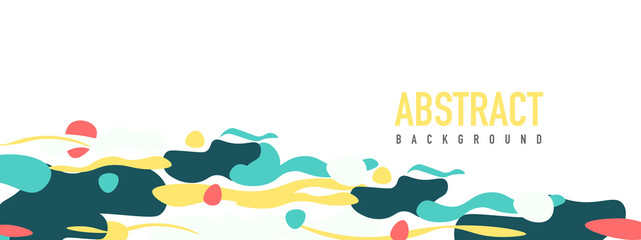 Trendy liquid style shapes abstract design, dynamic vector background for placards, brochures, posters, web landing pages, covers or banners