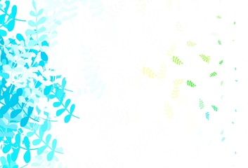 Light Green, Red vector doodle backdrop with leaves.