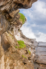 Storm waves crashing on the rocks, Bondi Australia