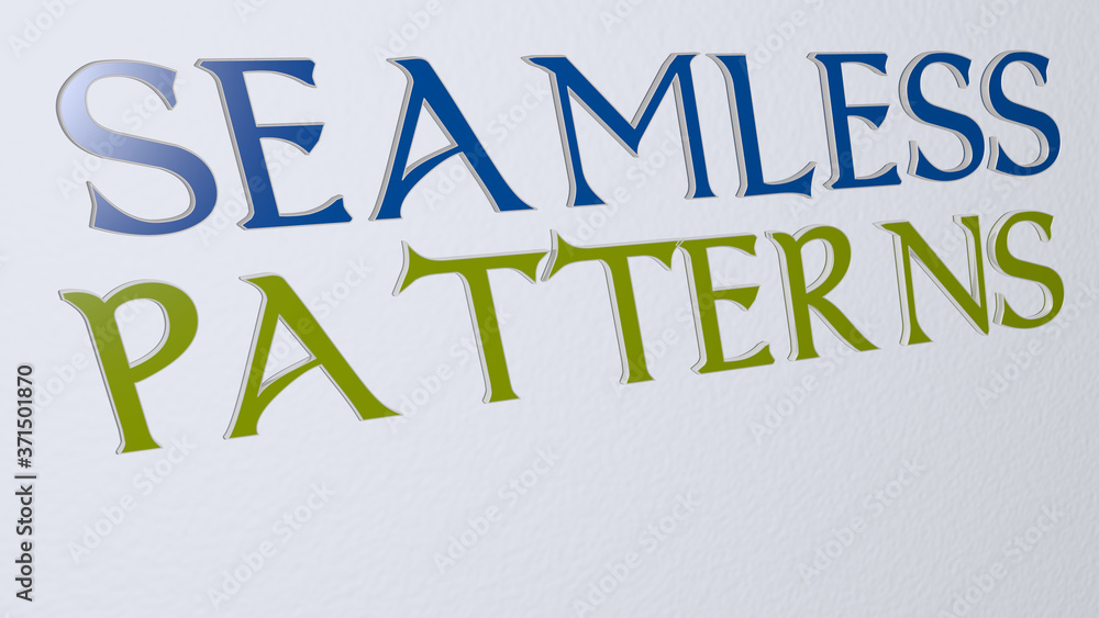 Aufkleber seamless patterns text on the wall - 3d illustration for background and abstract