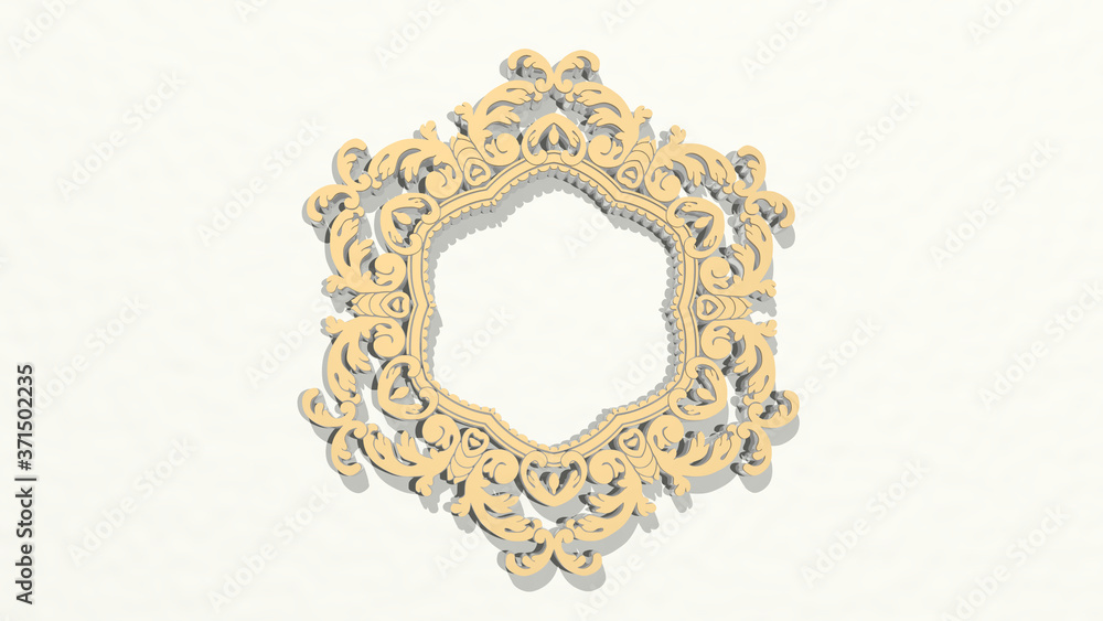 Poster symmetrical pattern 3d drawing icon - 3d illustration for background and abstract