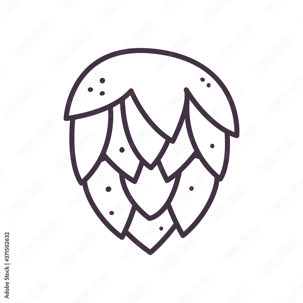 Poster pinecone line style icon vector design