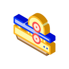 metal rolling isometric icon vector isolated illustration