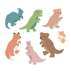 Fototapeta premium set of funny cartoon animals