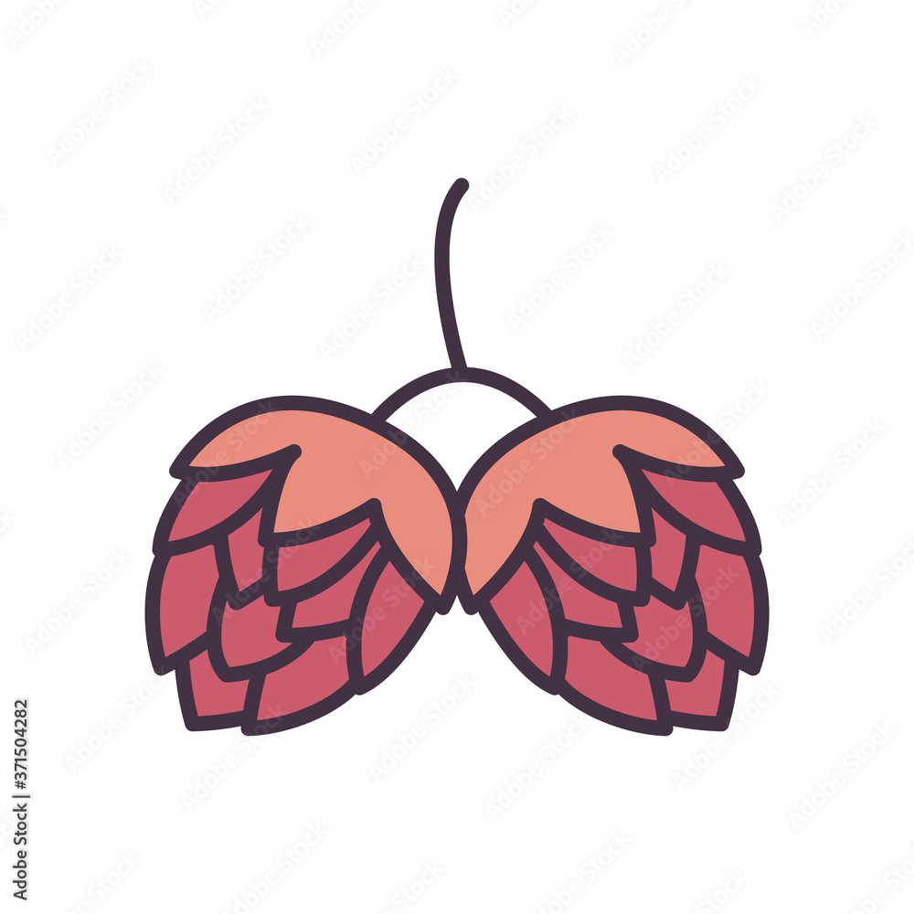 Poster pinecones line and fill style icon vector design