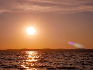 View on the Balaton Lake during sunset