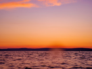 View on the Balaton Lake during sunset