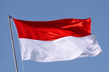 Naklejka na ściany i meble 17 August 2009, Jakarta, Indonesia: Indonesian Flag At Independence Day Celebration at Ancol, Jakarta, Indonesia.