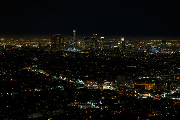 Fototapeta na wymiar Night view of Los Angeles, California, USA