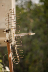 Naklejka premium Antenna for home and to improve television reception or to receive a signal from some type of pay TV service