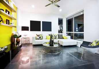 A living room in new luxury home