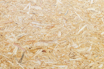 OSB texture of the material - recycled compressed wood chips plate, plywood texture, close-up