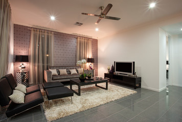 A modern cozy living room interior design