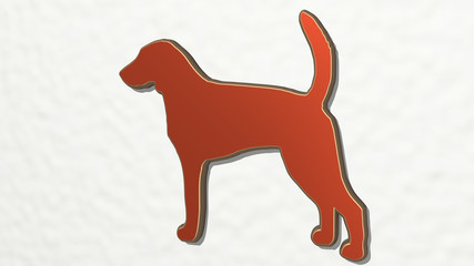 domestic animal cattle 3D drawing icon - 3D illustration for background and cute