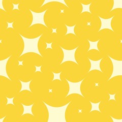 Seamless vector pattern of light rhombuses on a yellow background. Geometric stars are randomly arranged. Eps10 stock vector. Bright pattern for website design, print for clothing, papers