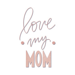 Obraz premium Cute kawaii element for mothers day lettering. Textural digital art child's drawing. Print for creating a postcard, banner, poster, invitation, social media post, textiles, clothing