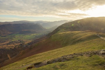 Fototapeta na wymiar Rolling hills in the Lake District. 