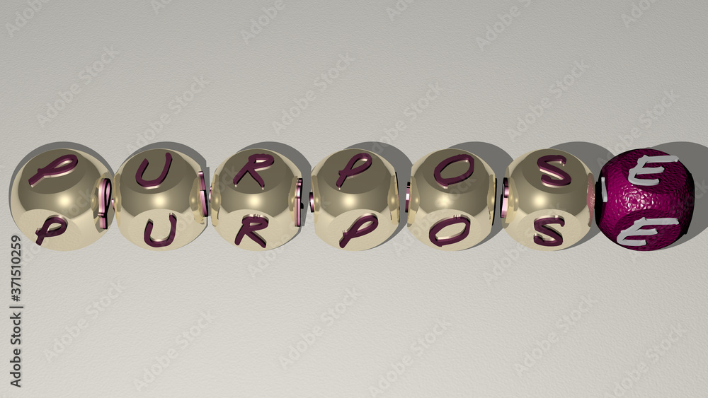 Poster purpose text by cubic dice letters - 3d illustration for background and design