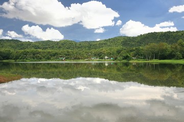Huai Hong Khrai  Reservoir in chiangmai ,thailand