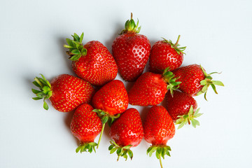 strawberries on a white background