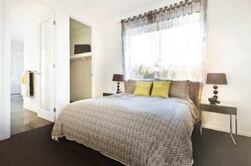 Bedroom design in a luxury modern house 
