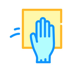 Obraz premium wash with napkin and glove color icon vector illustration