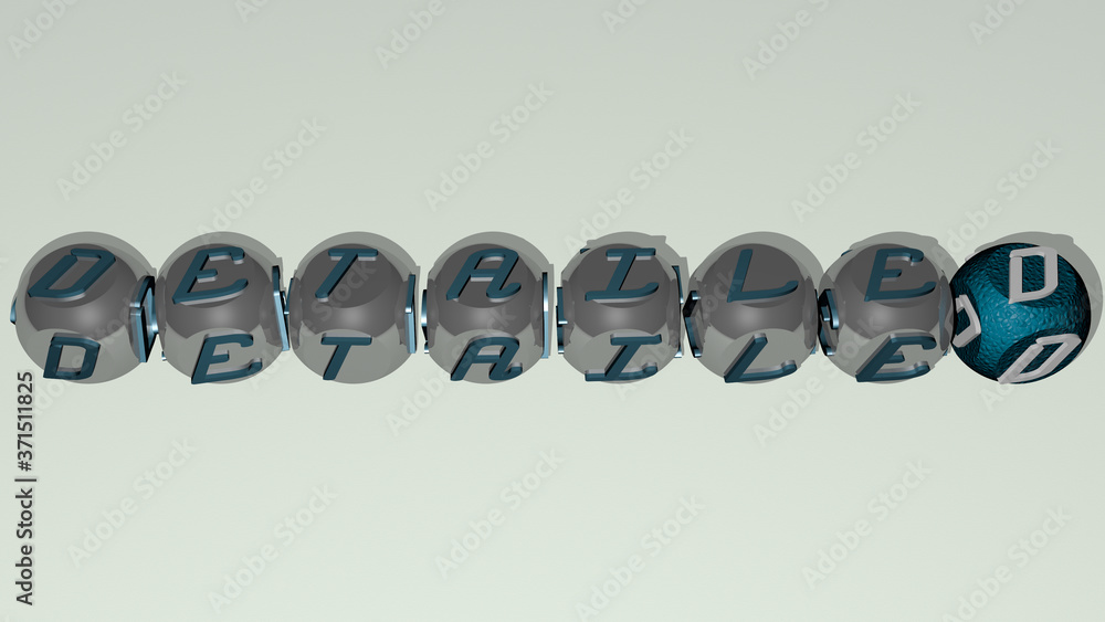 Poster detailed text by cubic dice letters - 3d illustration for background and design