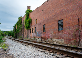 Fototapeta na wymiar Raleigh North Carolina USA July 19 2014 Norfolk Southern Train Yard