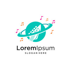 planet guitar logo template