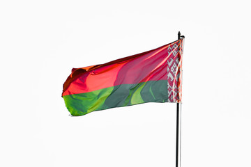 real belarusian flag on isolated background