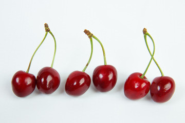 
cherry on white background