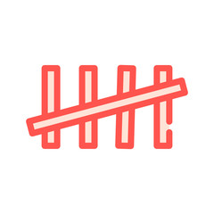 notches prisoner color icon vector isolated illustration