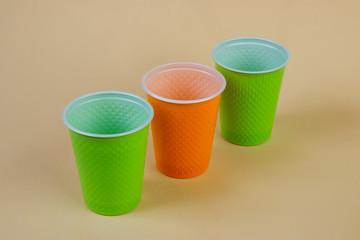 colorful plastic cups